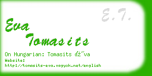 eva tomasits business card